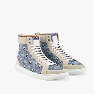 MCM Terrain Hi Sneakers - Jacquard Vintage Monogram Blue - Size 7 (Men’s USA)
